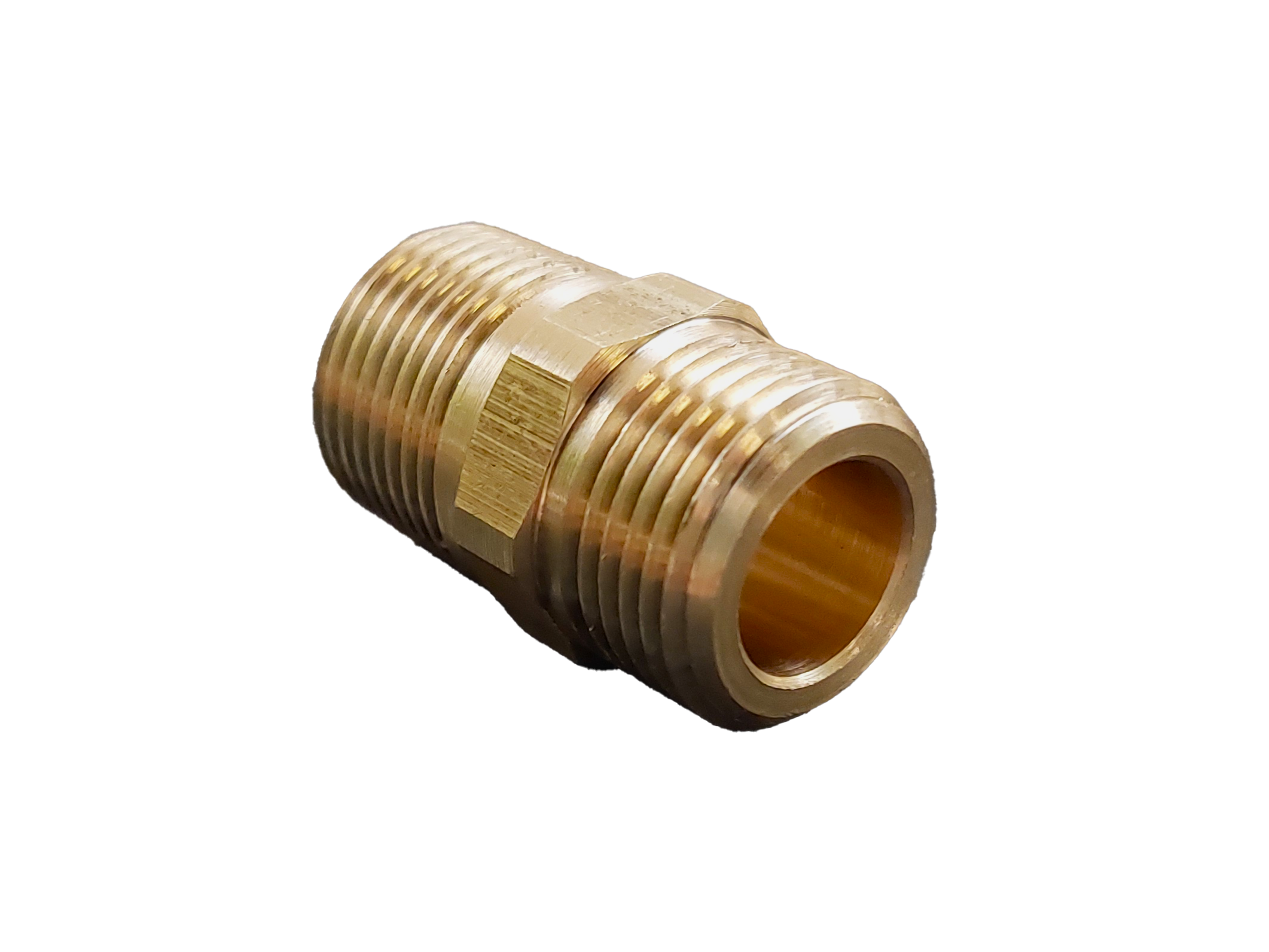 MG-Doppelnippel (einseitig flachdichtend) 3/8" AG andere Seite mit konischem Gewinde