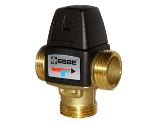 Brauchwassermischer mit 22 mm Klemmringanschluss 20-40°C Kvs 1,5; mit Schwerkraftbremse, verbrühungsssicher