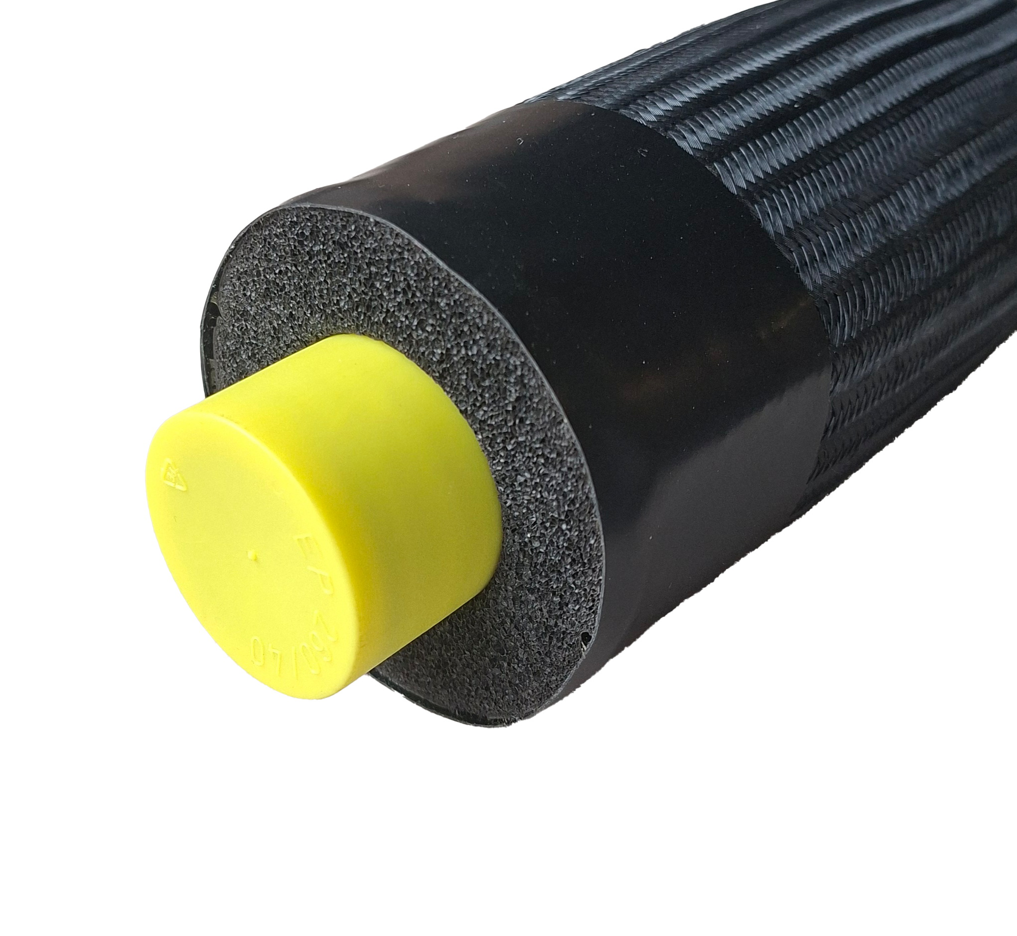 Isoliertes Edelstahlwellrohr AEROLINE® mit Schutz-Umflechtung ideal für den Außeneinsatz, z. B. für Wärmepumpen oder Solarthermie