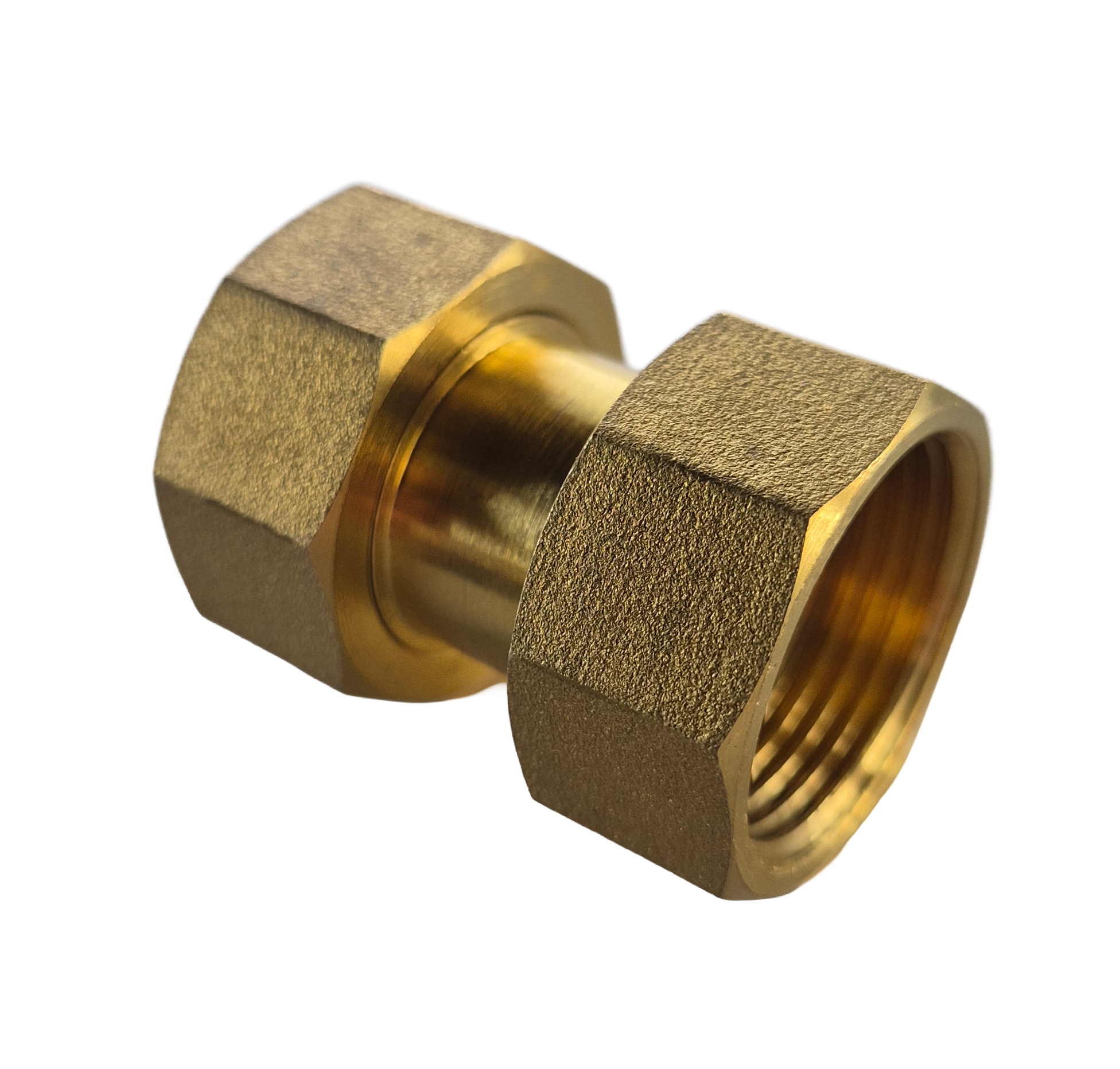 Verschraubung / Verbinder mit 2 x Überwurfmutter, Messing, 3/4" - 1 1/4" 