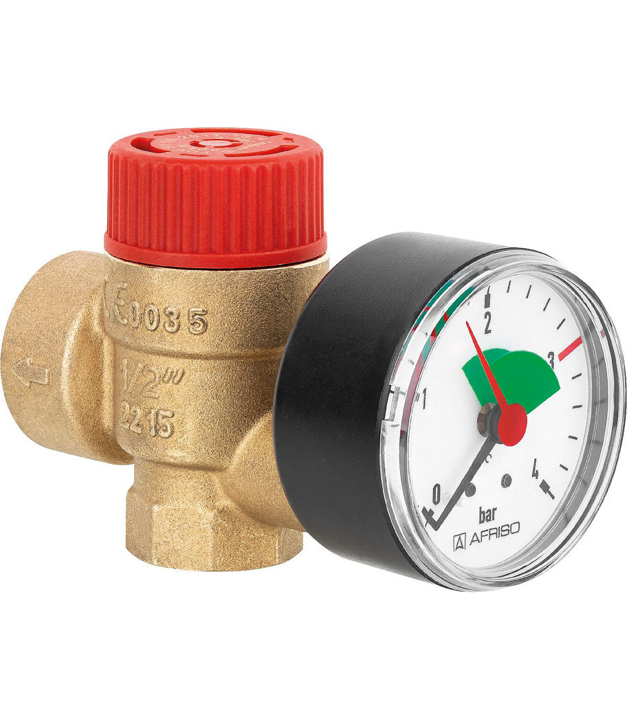 Sicherheitsventil 2,5 bar mit Manometer (0-4 bar) 