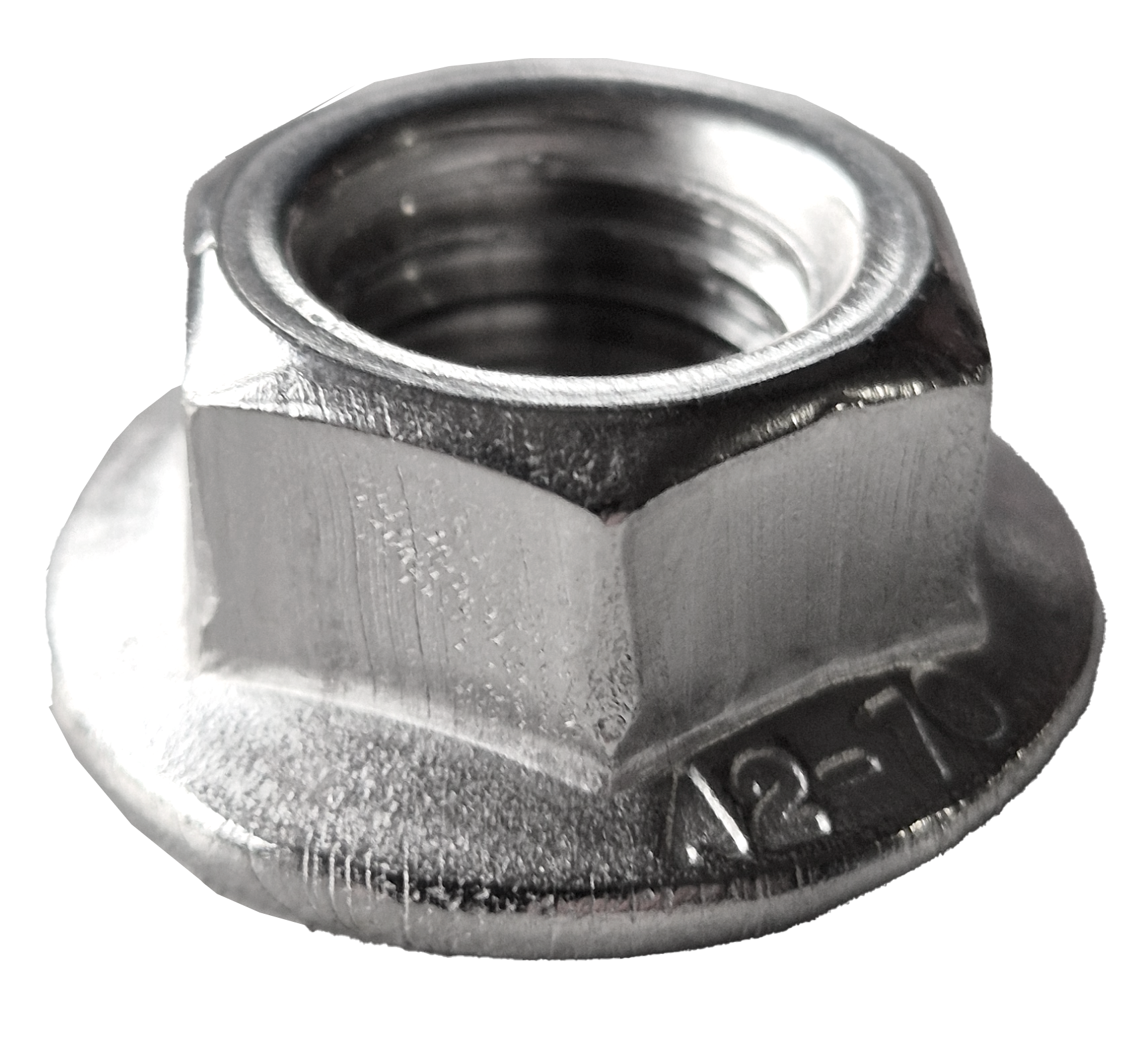 Edelstahlmutter mit Sperrverzahnung+Flansch M8