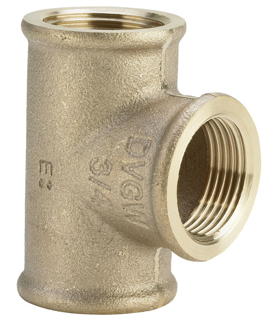 VIEGA Rotguss T-Stücke 3 x 3/4" IG (DVGW) für Gas & Trinkwasser