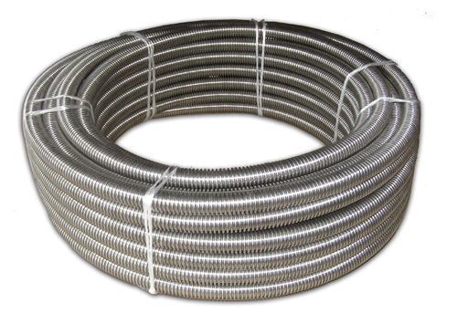 Weitgewelltes Edelstahlwellrohr als Ringbund (Rolle)