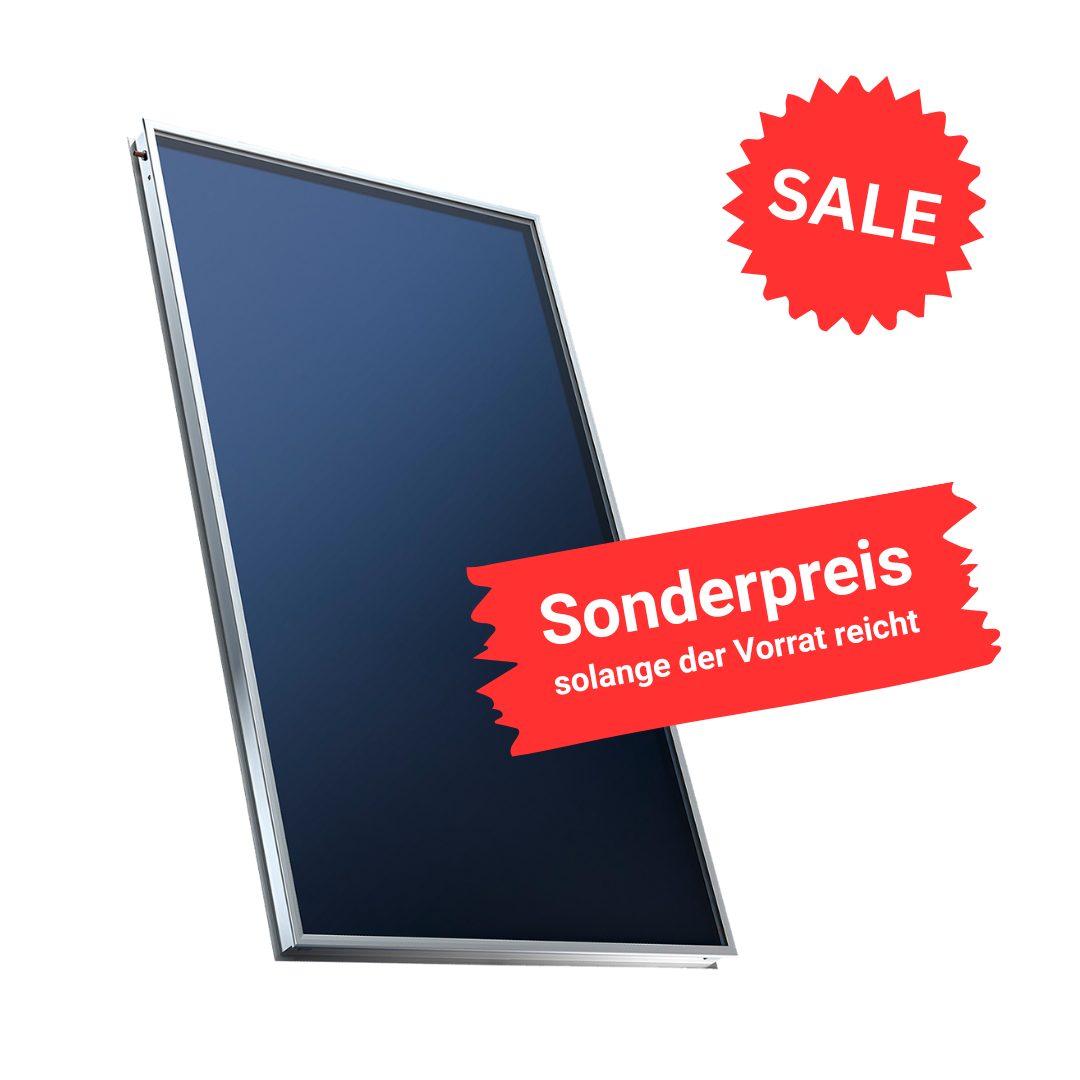 Hochleistungs-Flachkollektor AS-Sunline 2100 (alu) Fläche 2,06 m², Mäander, 1954x1054x80 mm, Montagebreite 1102 mm